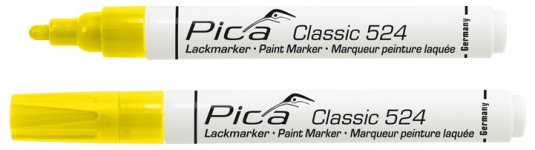 PICA FIX 524/44 lakový permanentný značkovač 2-4mm žltá