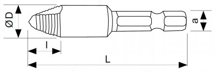 Vyťahovač poškodených skrutiek s vrtákom č.4 (D=11,8 L=54 l=10,5 a=6,35)