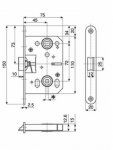 Zámok K053 P/L BZn 75/72/WC 6x6mm