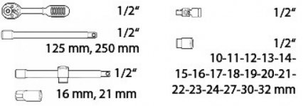 Sada SN  1/2 CrVa 25 diel. 17212