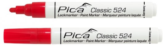 PICA FIX 524/40 lakový permanentný značkovač 2-4mm červená